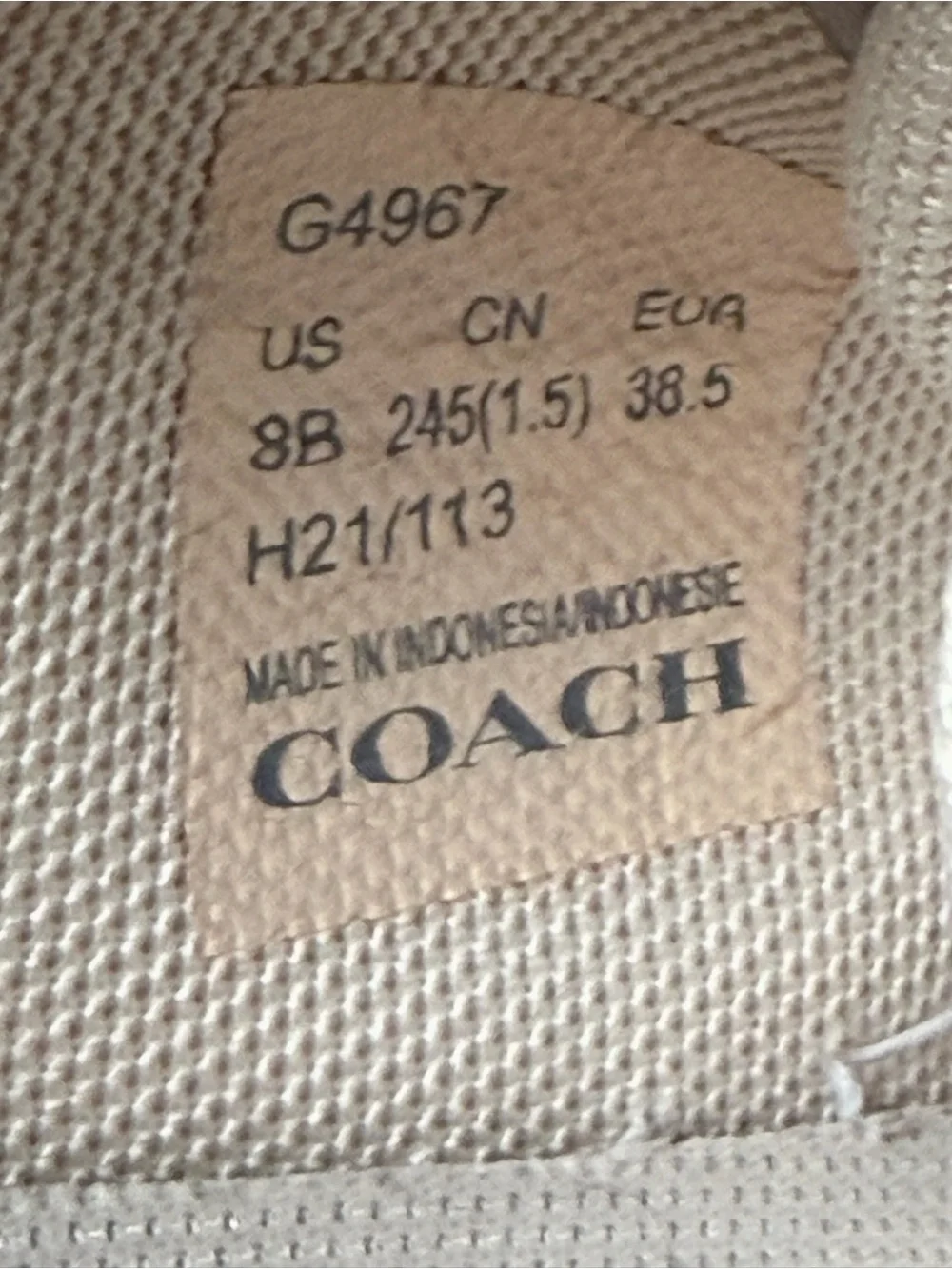 Coach Signature C Low Top Sneakers Women’s 8 Brown Tan G4967